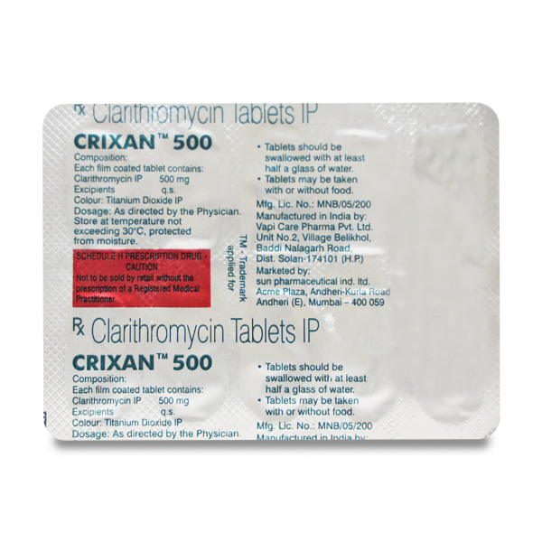 CRIXAN 500mg Tablet 10's