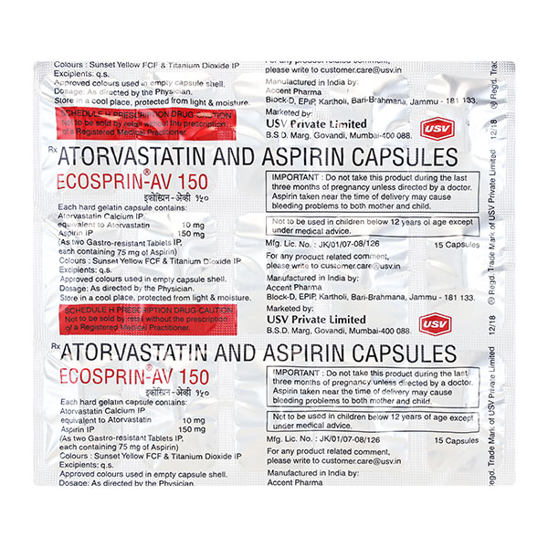 Ecosprin AV 150mg Capsule 15'S