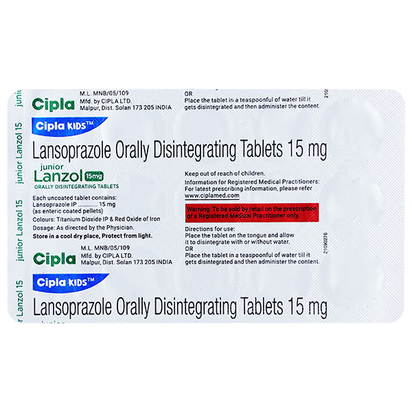 Junior Lanzol 15mg Tablet 15'S