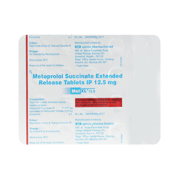 MET XL 12.5mg Tablet 20's