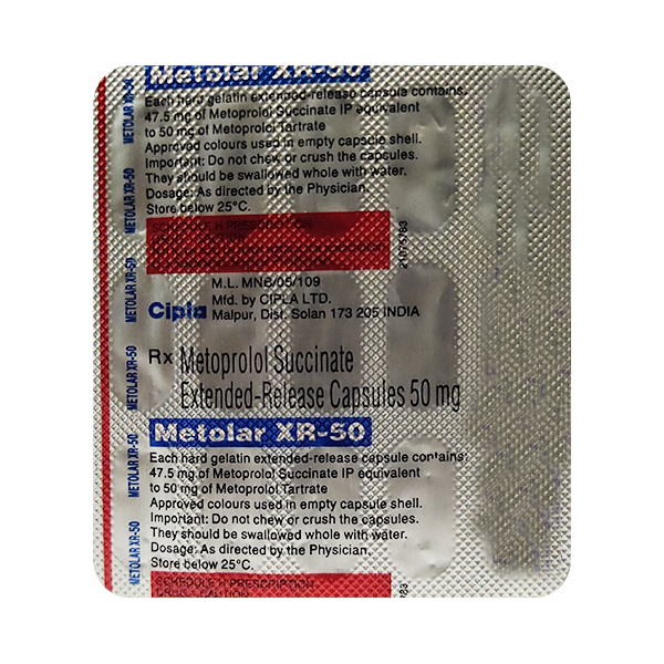 Metolar XR 50mg Capsule 15'S