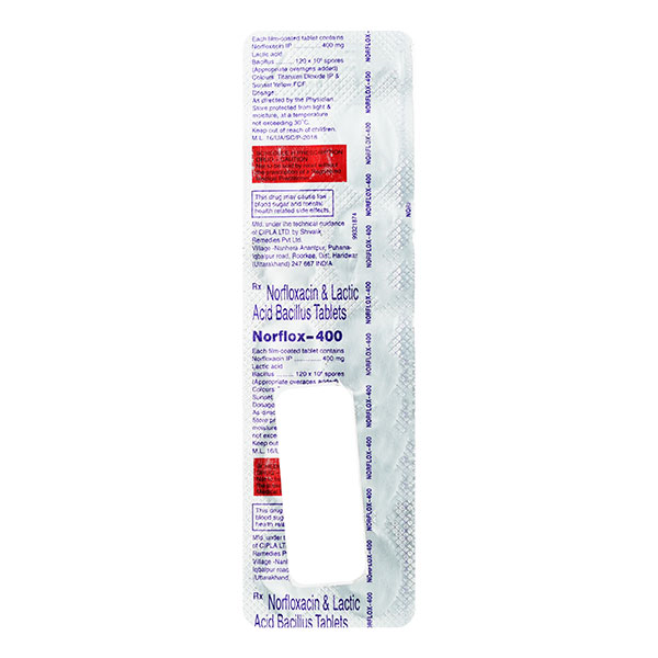 Norflox 400mg Tablet 10'S