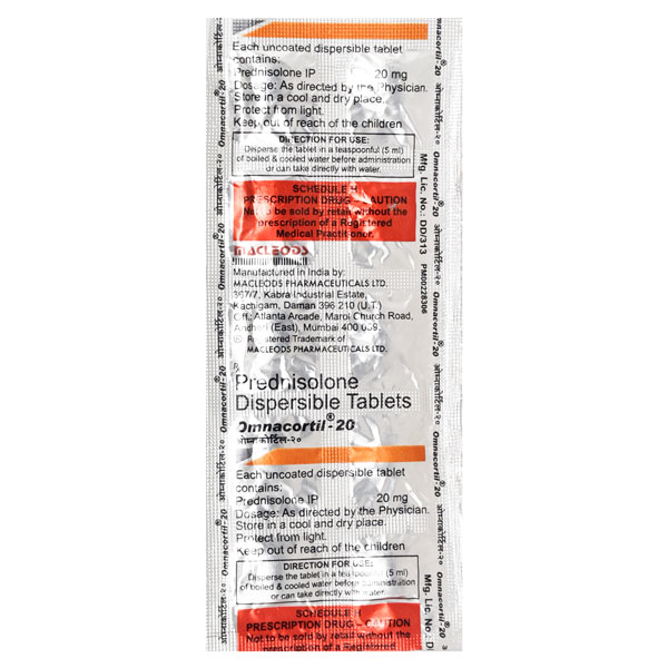 Omnacortil 20mg Tablet 10'S