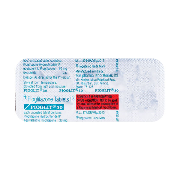 Pioglit 30mg Tablet 10'S