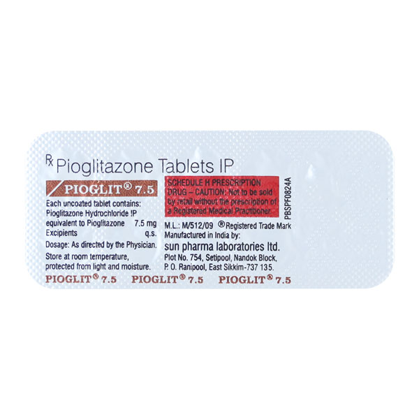 Pioglit 7.5mg Tablet 10'S