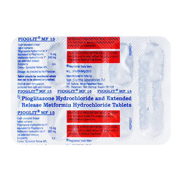 Pioglit MF 15mg Tablet 10'S