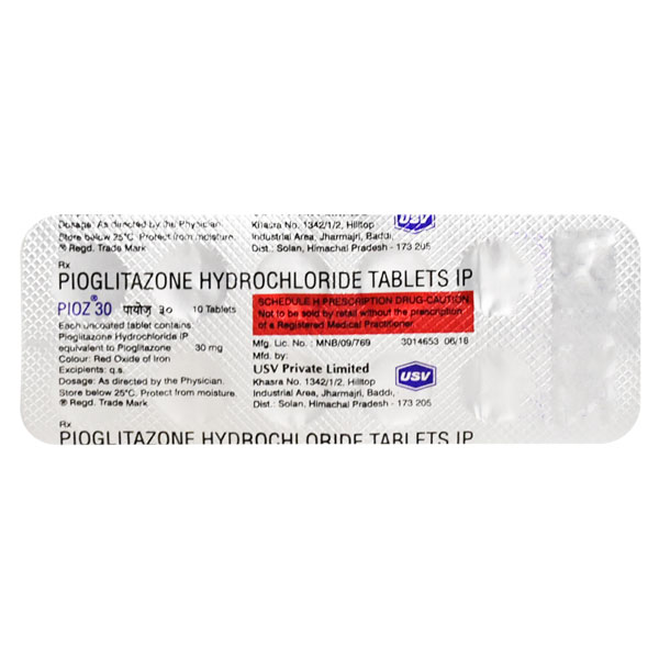Pioz 30mg Tablet 10'S