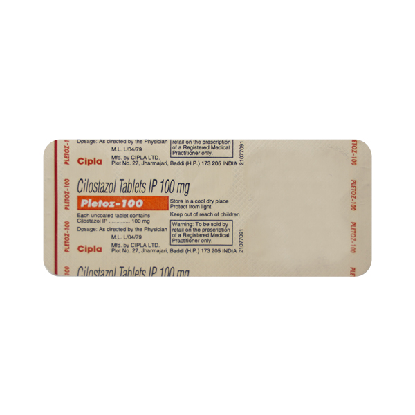 Pletoz 100mg Tablet 10'S