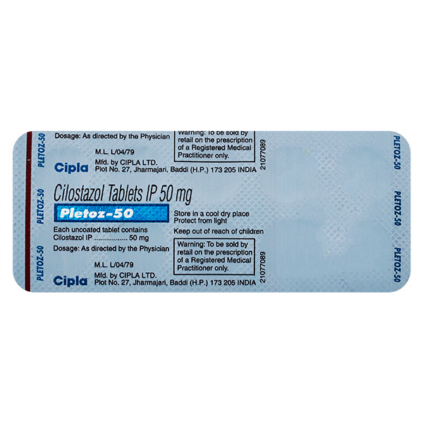 Pletoz 50mg Tablet 10'S