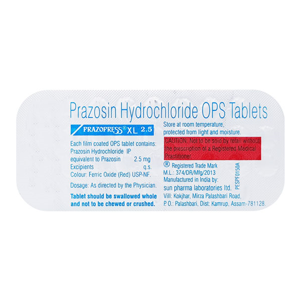 Prazopress XL 2.5mg Tablet 30'S