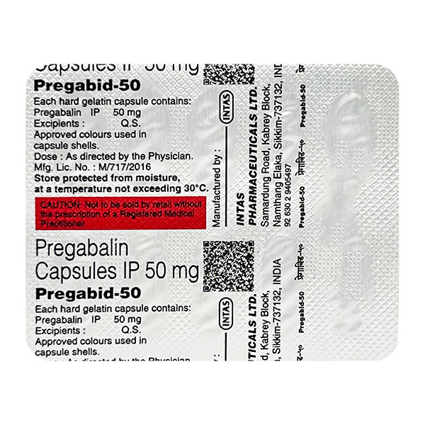 Pregabid 50mg Capsule 10'S