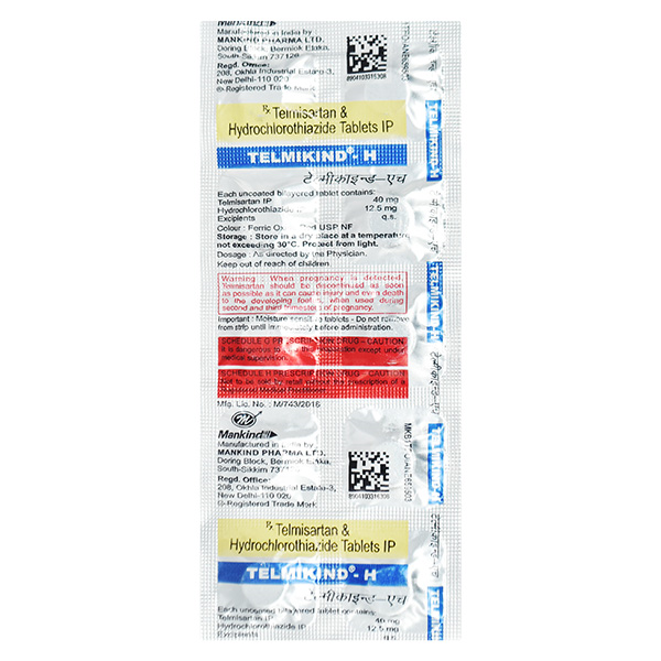 Telmikind H 40mg Tablet 10'S