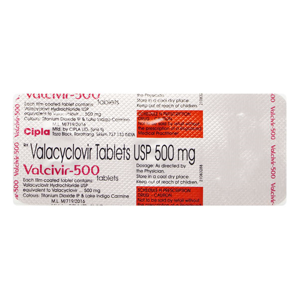 Valcivir 500mg Tablet 3'S