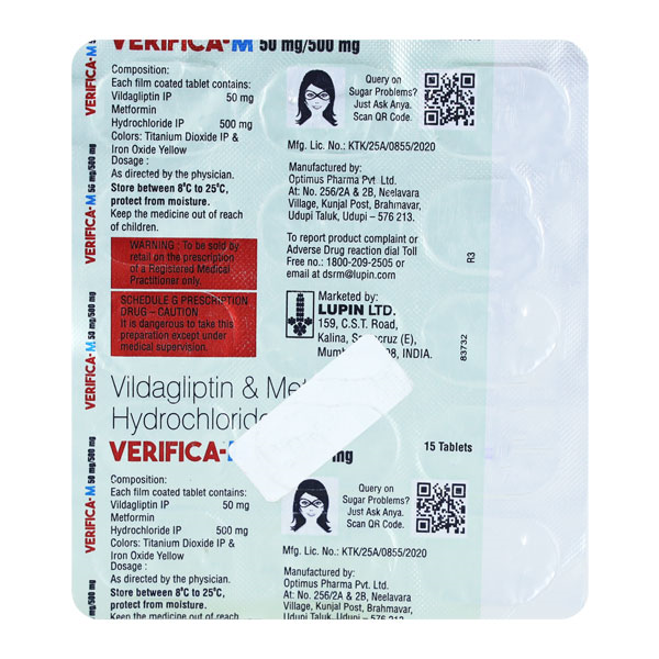 VERIFICA M 50/500mg Tablet 15's