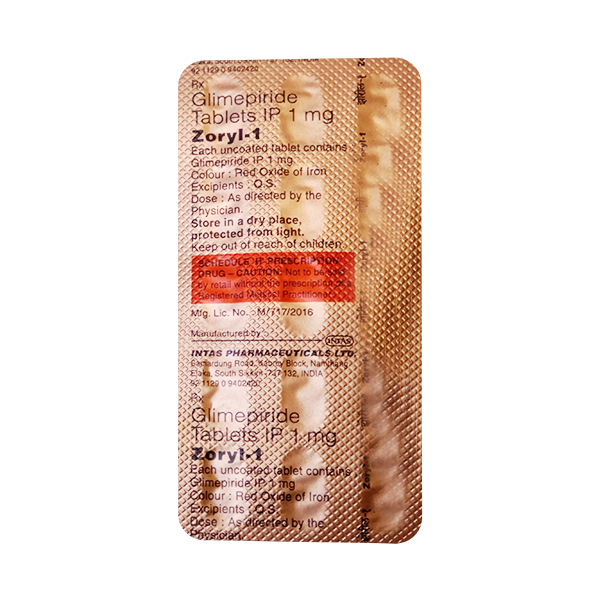 Zoryl 1mg Tablet 15'S