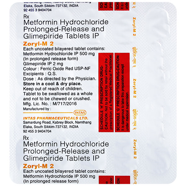 Zoryl M 2mg Tablet 20'S