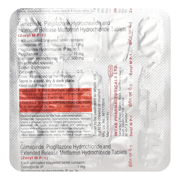 Zoryl MP 1mg Tablet 15'S
